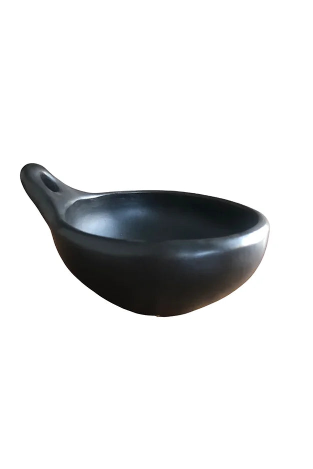 Bowl With One Handle Black Pottery