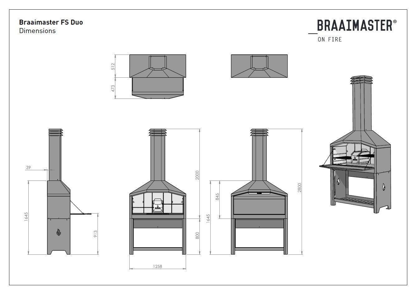 Braaimaster FS Duo Black RVS Braaimaster