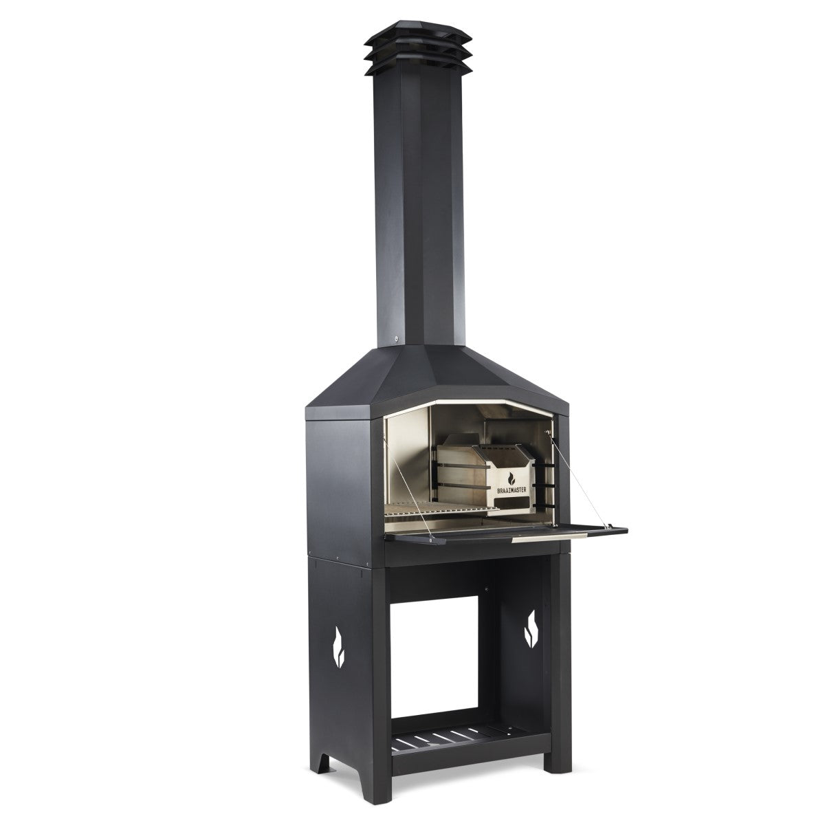 Braaimaster FS Single Black RVS Braaimaster