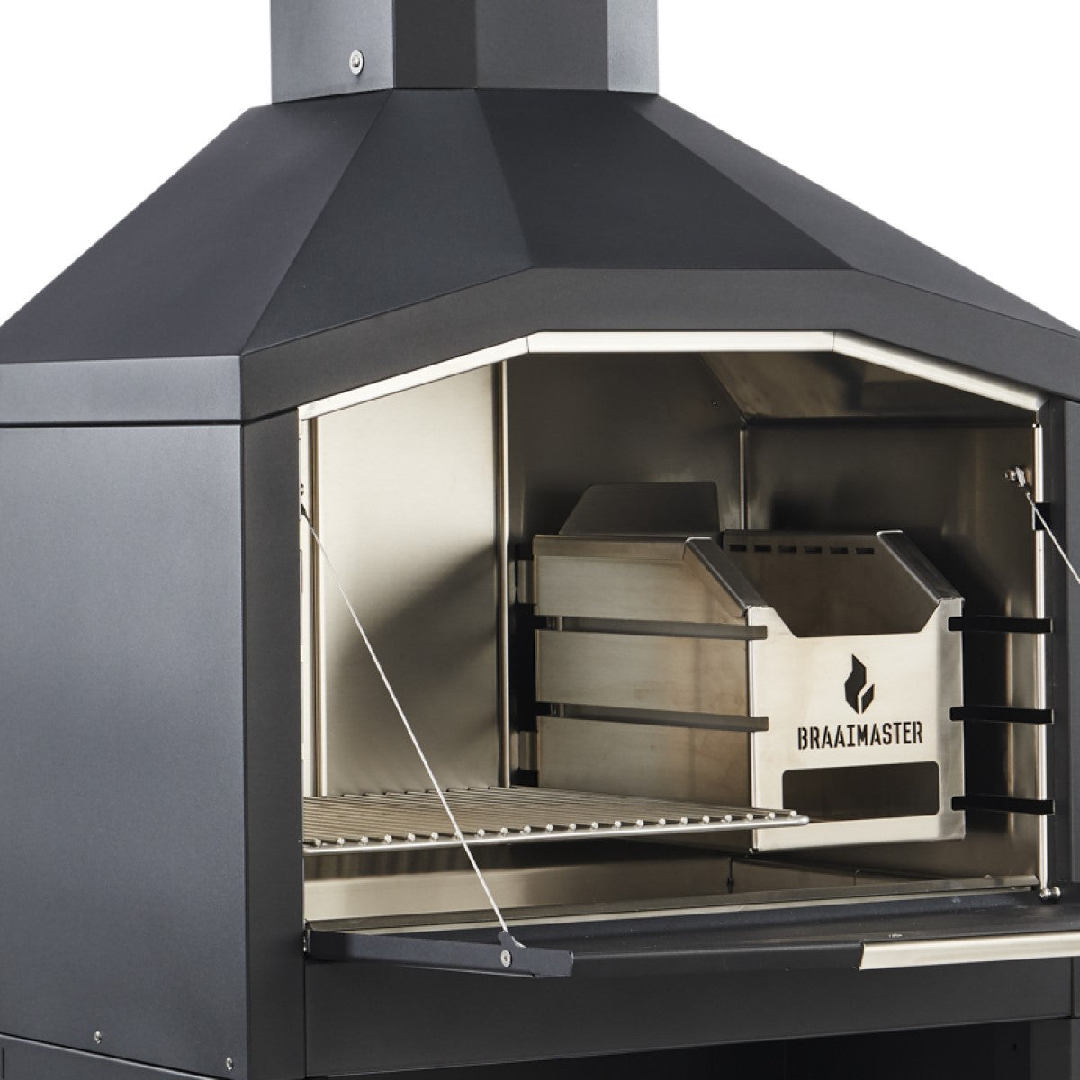 Braaimaster FS Single Black RVS Braaimaster