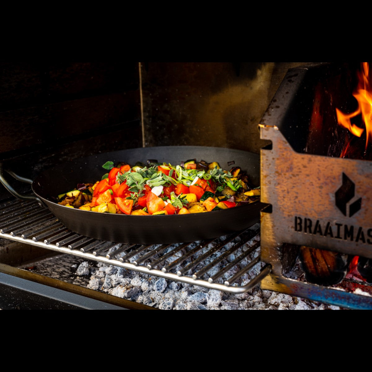 Braaimaster FS Single Black RVS Braaimaster