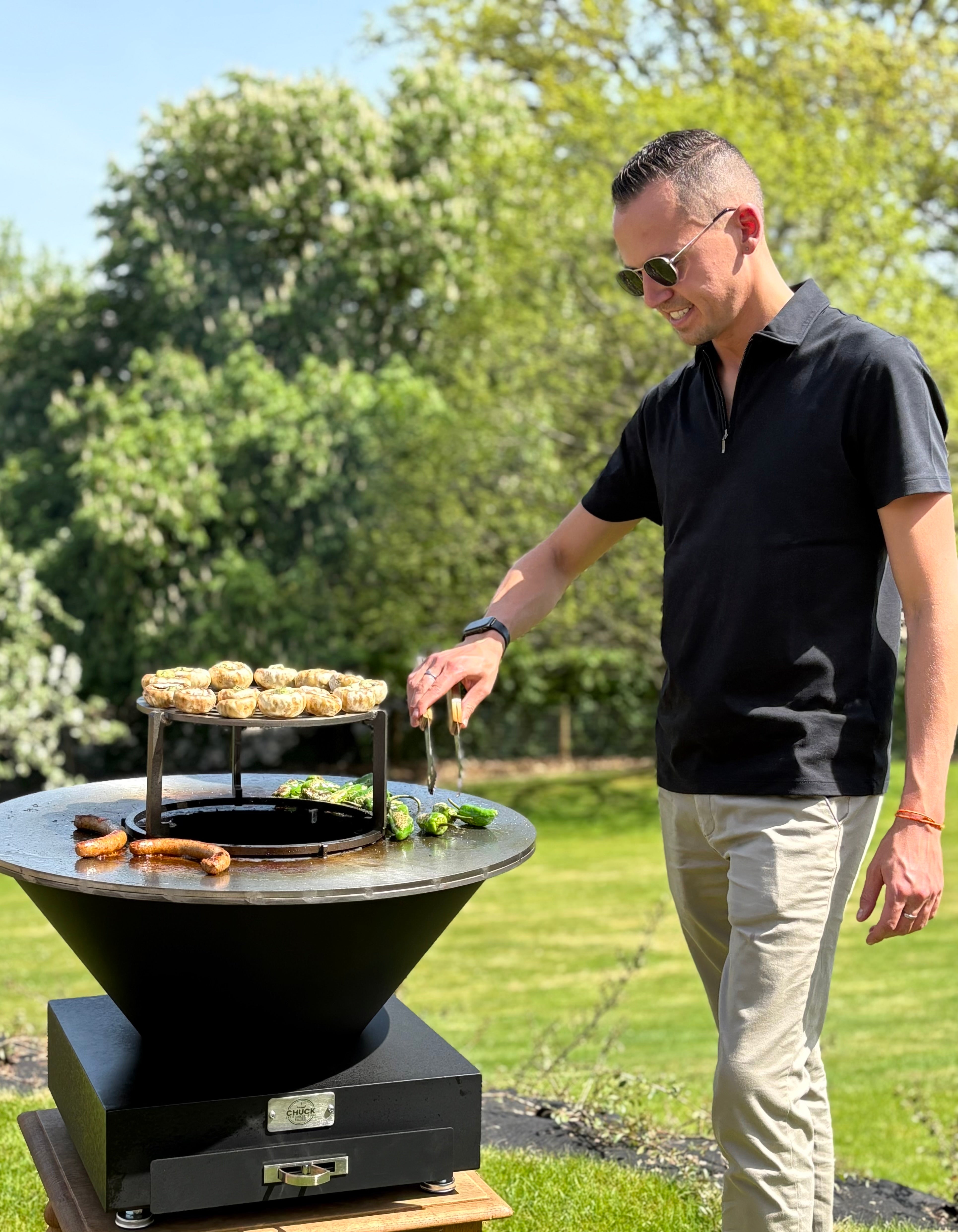 Chuck open-vuur plancha voor 2 of meer Chuck