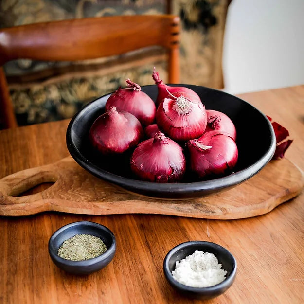Flat Salad Bowl Black Pottery
