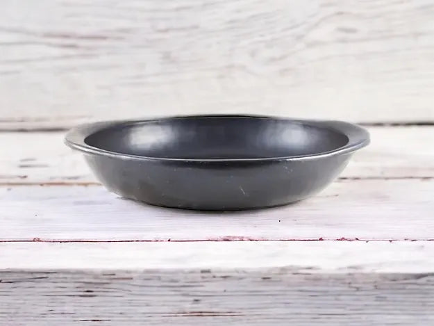 Flat Oval Oven Dish Black Pottery