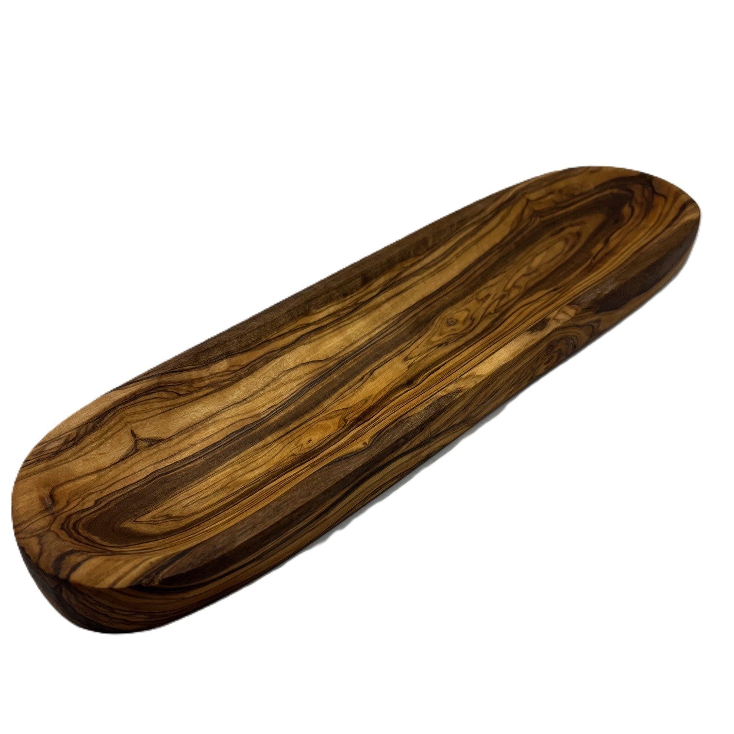 Olijfhouten plat presentatie plankje 31x8cm Braainest