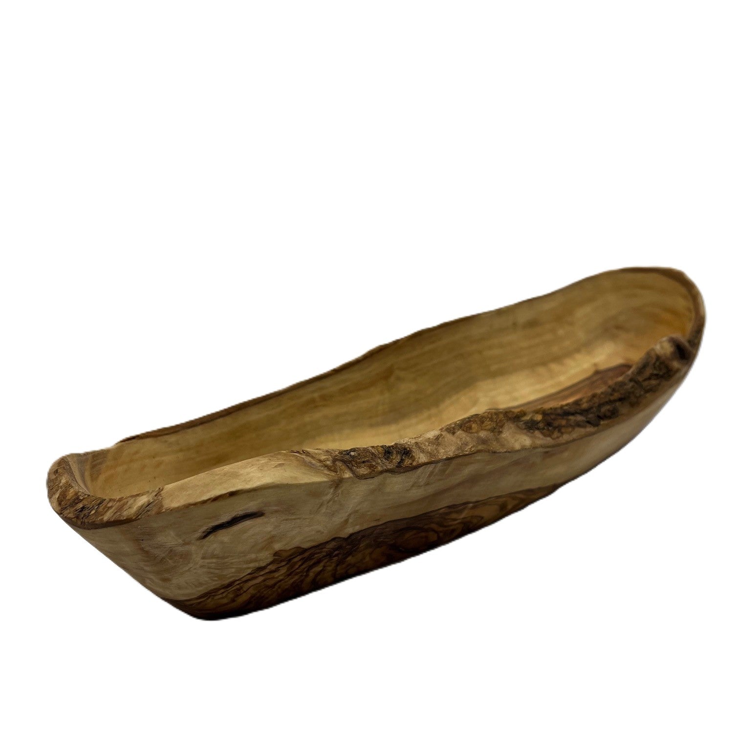 Olijhouten Canoe presentatie kom 30 x 9cm Braainest