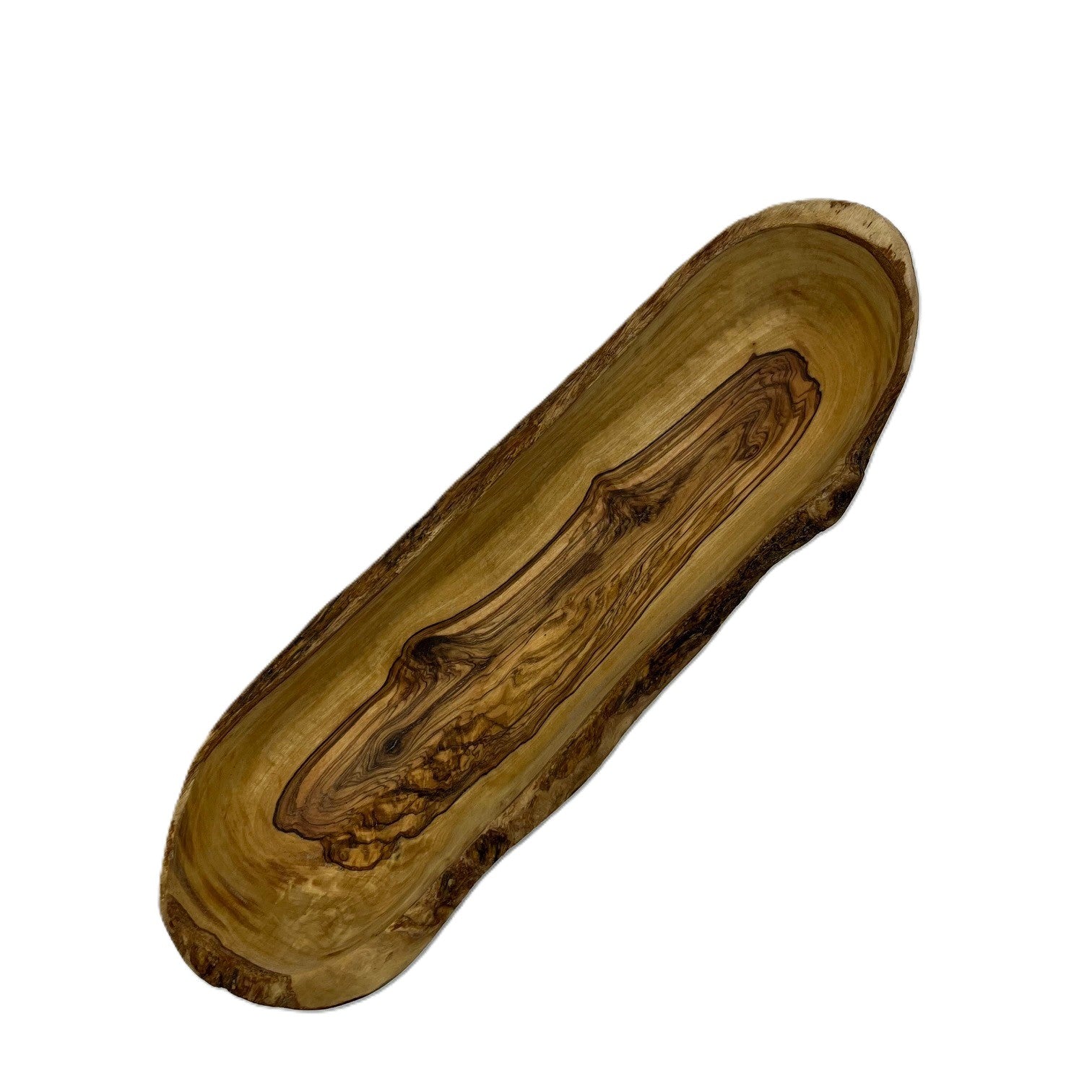 Olijhouten Canoe presentatie kom 30 x 9cm Braainest
