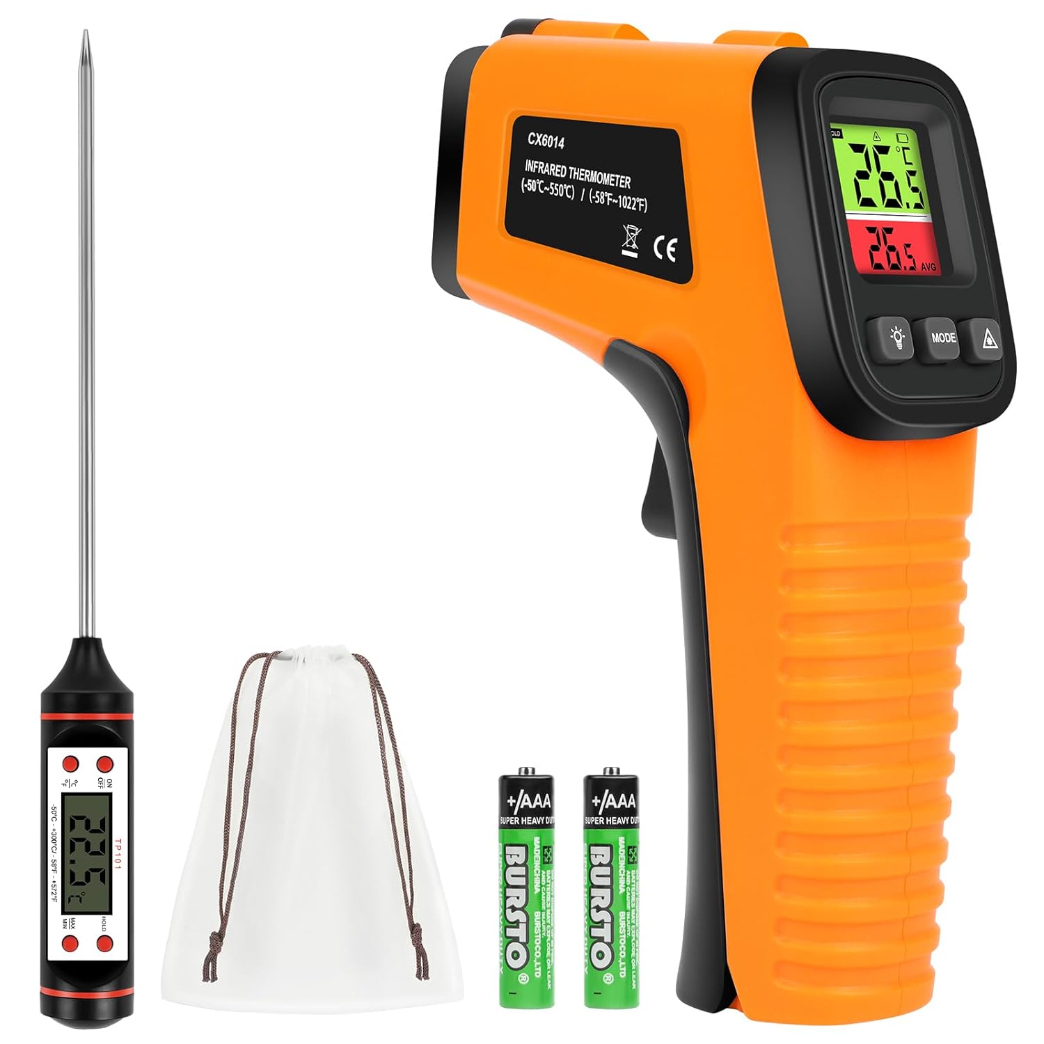 Infrarood Thermometer Gun -50°C tot 550°C Laser Braainest