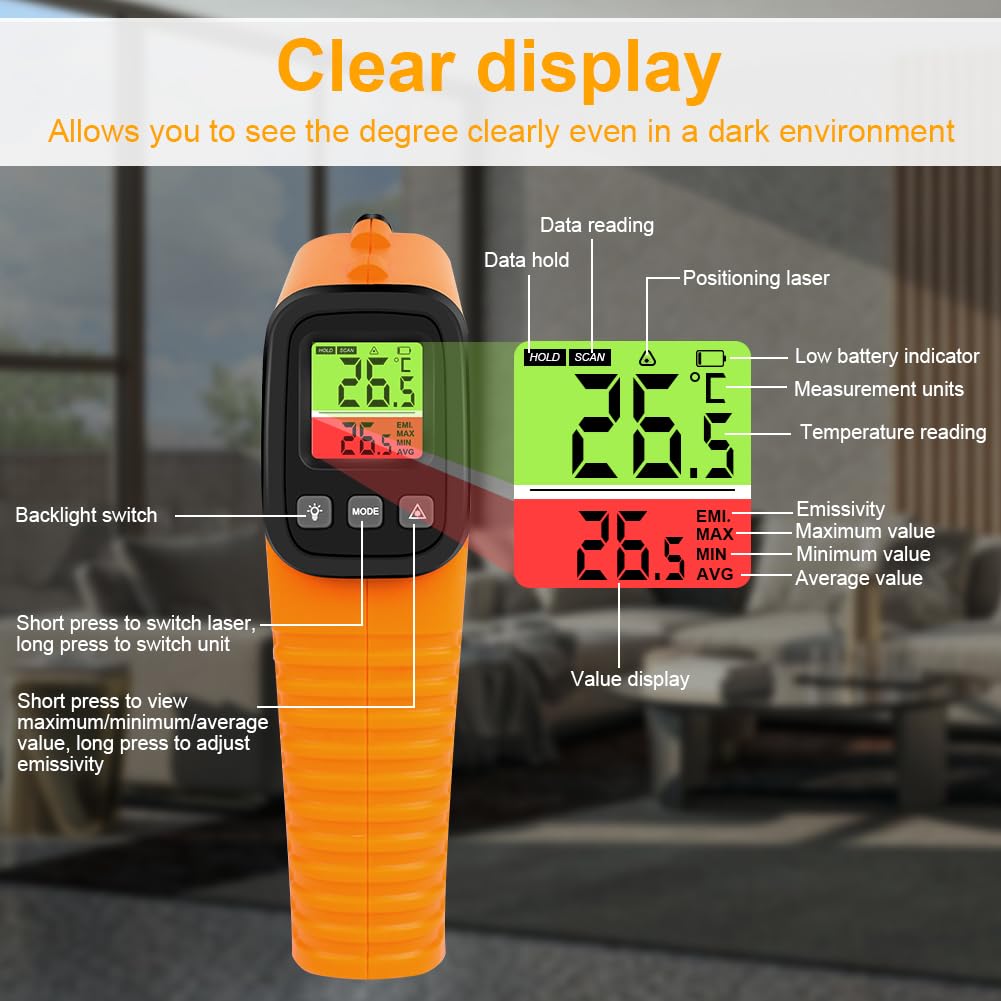Infrarood Thermometer Gun -50°C tot 550°C Laser Braainest