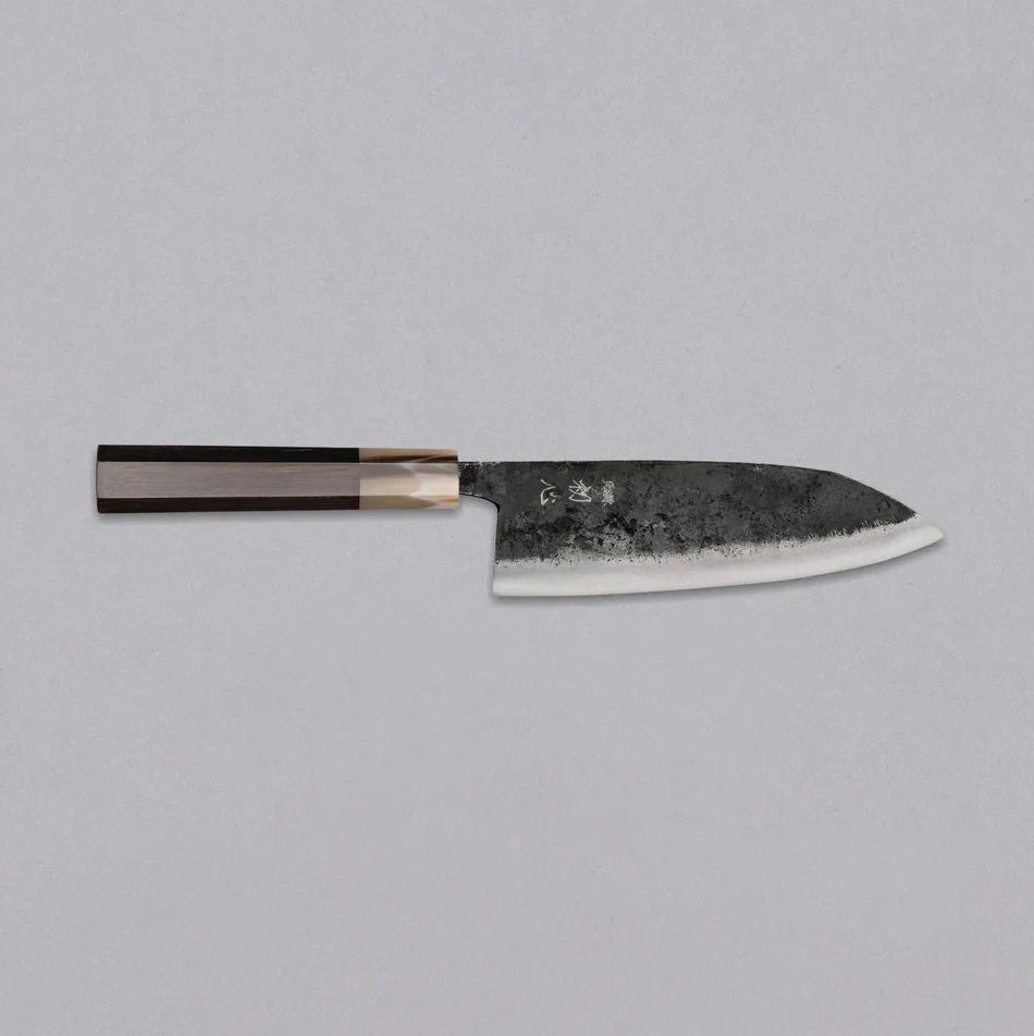Japans precisie mes Santoku Kuro-uchi met Ebony Handvat – 165 mm Braainest
