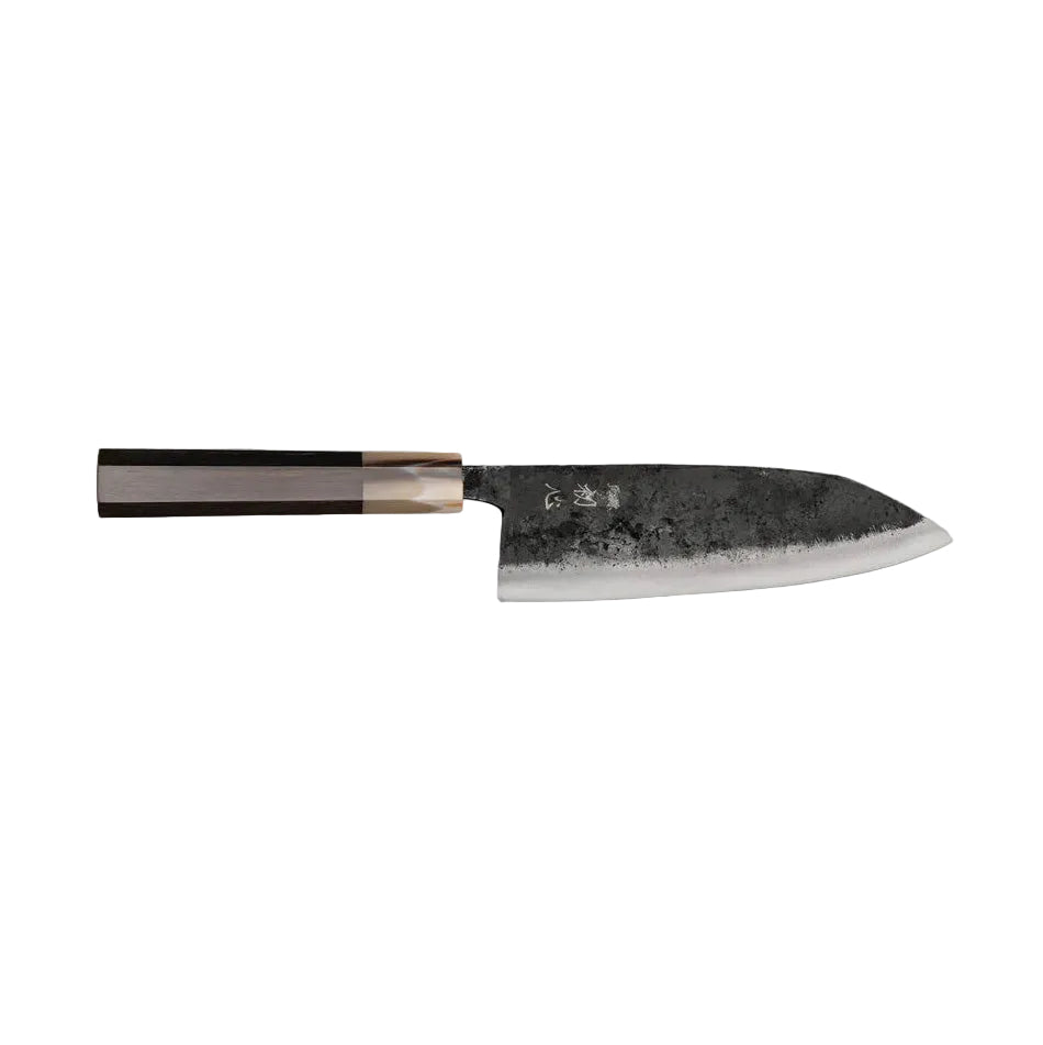 Japans precisie mes Santoku Kuro-uchi met Ebony Handvat – 165 mm Braainest