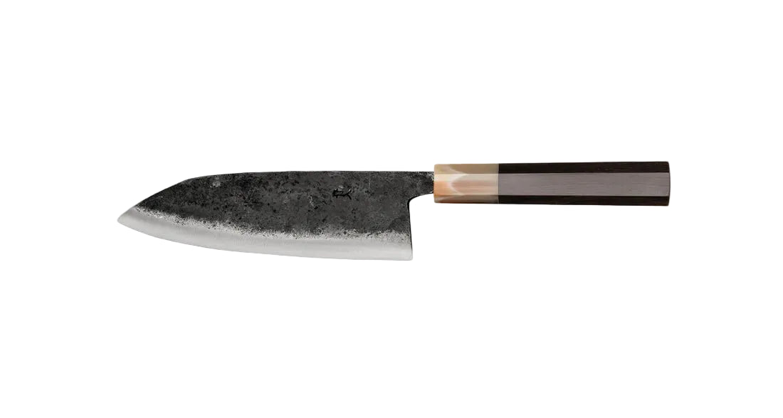 Japans precisie mes Santoku Kuro-uchi met Ebony Handvat – 165 mm Braainest