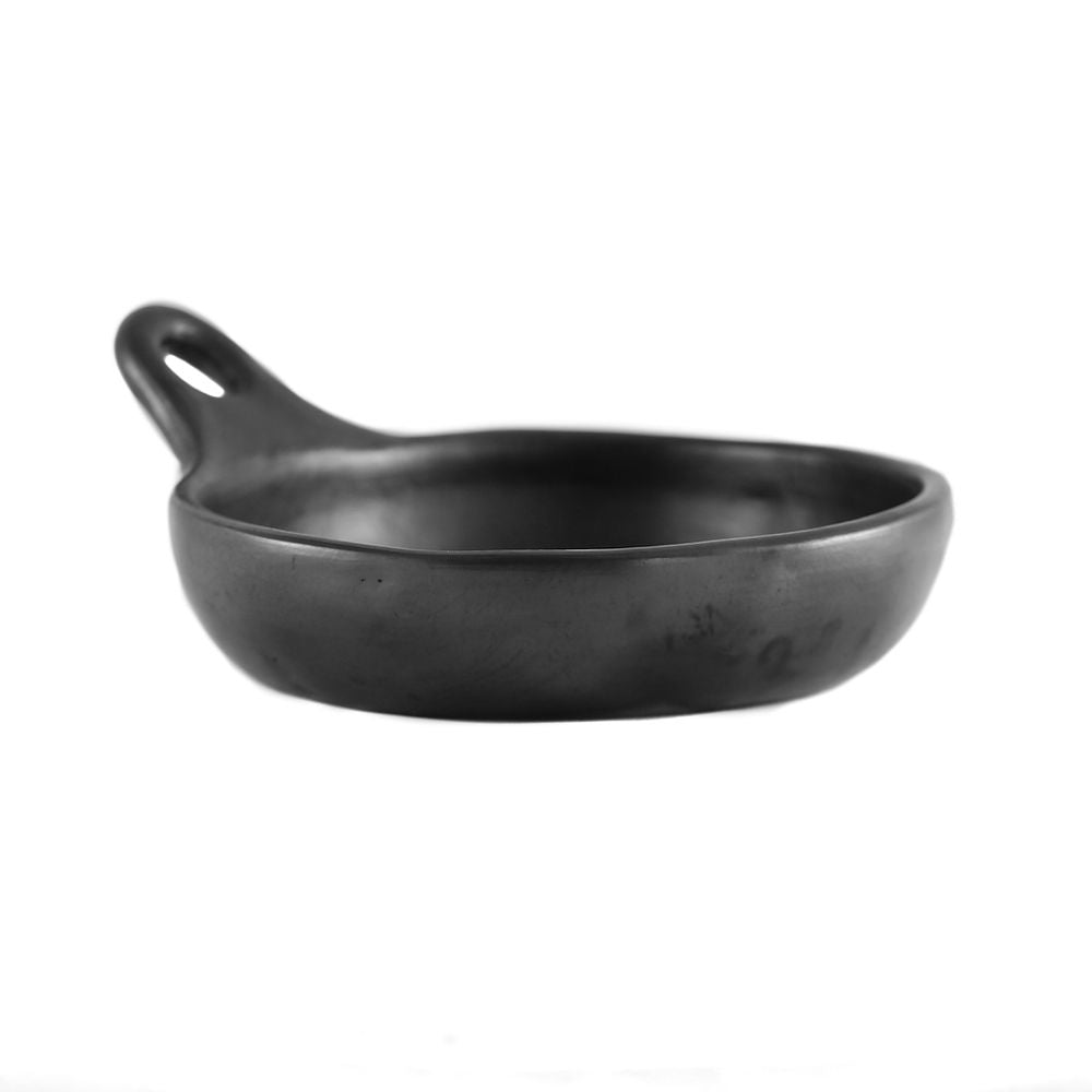 Plate With One Handle Black Pottery