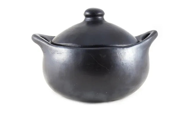 Round Casserole Black Pottery