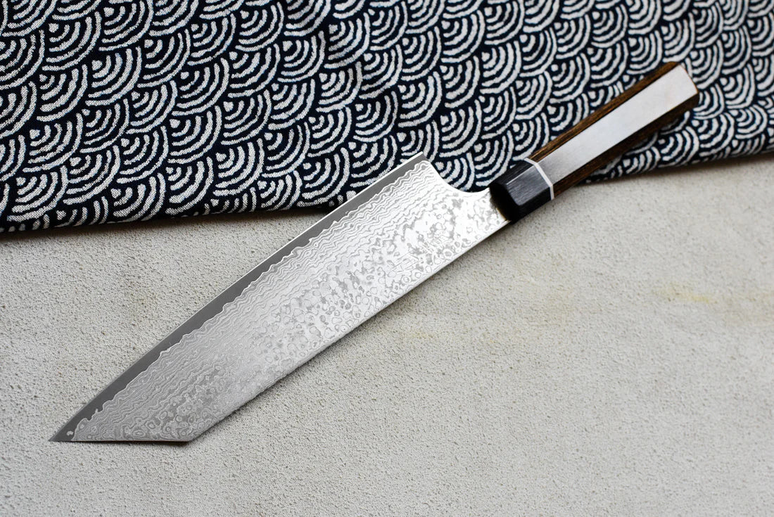 Suncraft Bunka Black Damascus 200 mm – Veelzijdig Japans Keukenmes Braainest