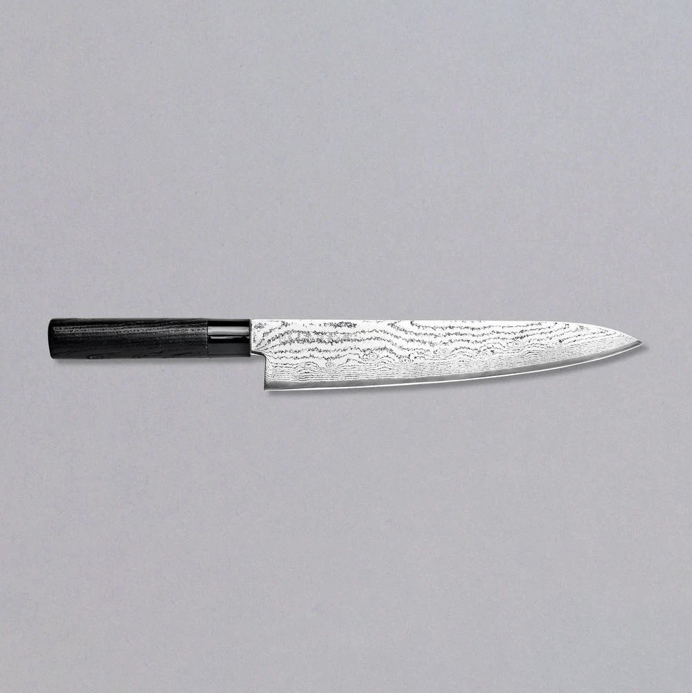 Veelzijdig en stijlvol Japans keukenmes Tojiro Gyuto Black Damascus 270mm Braainest
