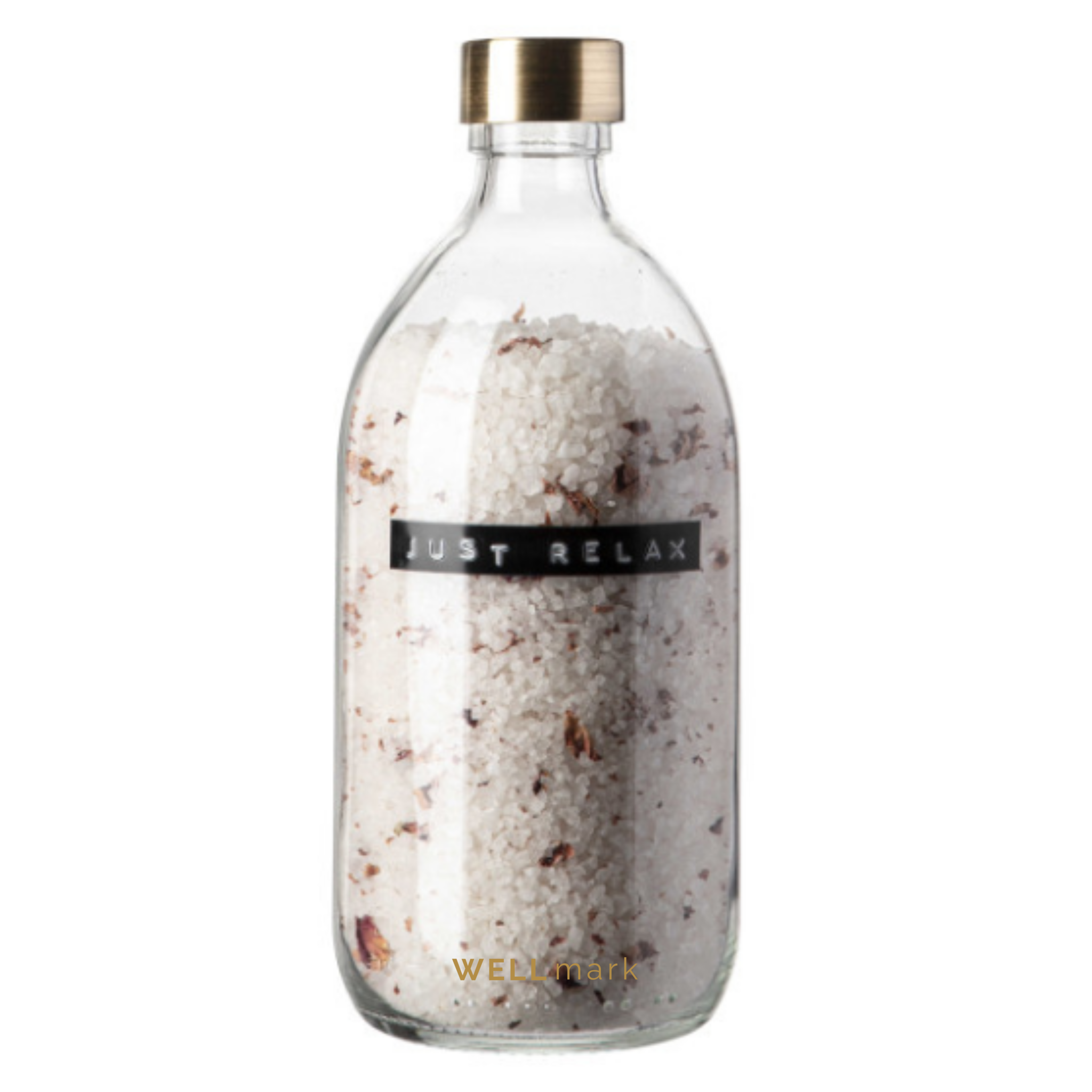 Wellmark Bath Salts Transparant/Brass Roses Just relax Wellmark