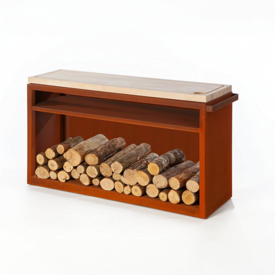Caspero Design Butcher block cortenstaal 135cm met snijplank 135cm Caspero Design
