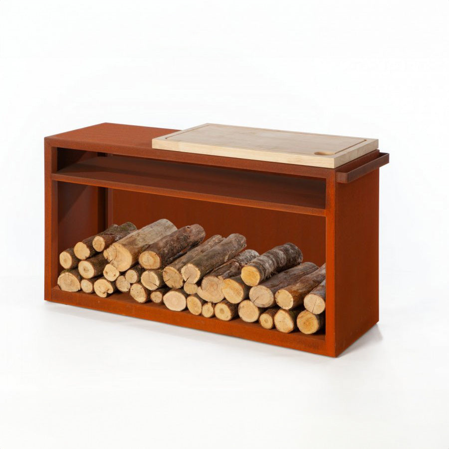 Caspero Design Butcher block cortenstaal 135cm met snijplank 80cm Caspero Design