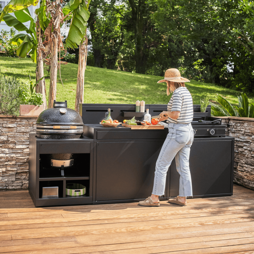 Kamado Module Zwart Stalen Buitenkeuken Forge Adour