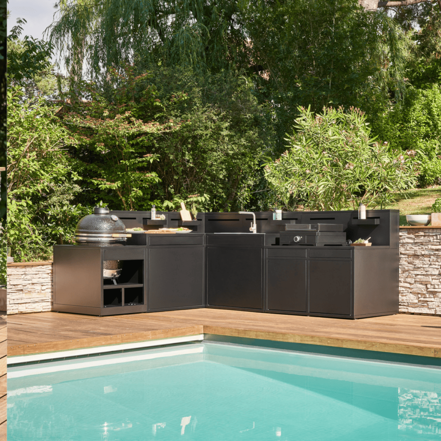 Kamado Module Zwart Stalen Buitenkeuken Forge Adour