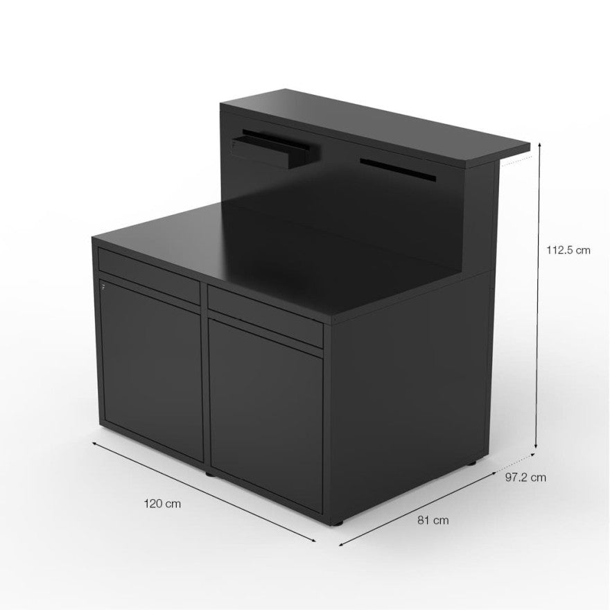 Buitenkeuken module met barblad 120 cm zwart staal - Forge Adour Forge Adour