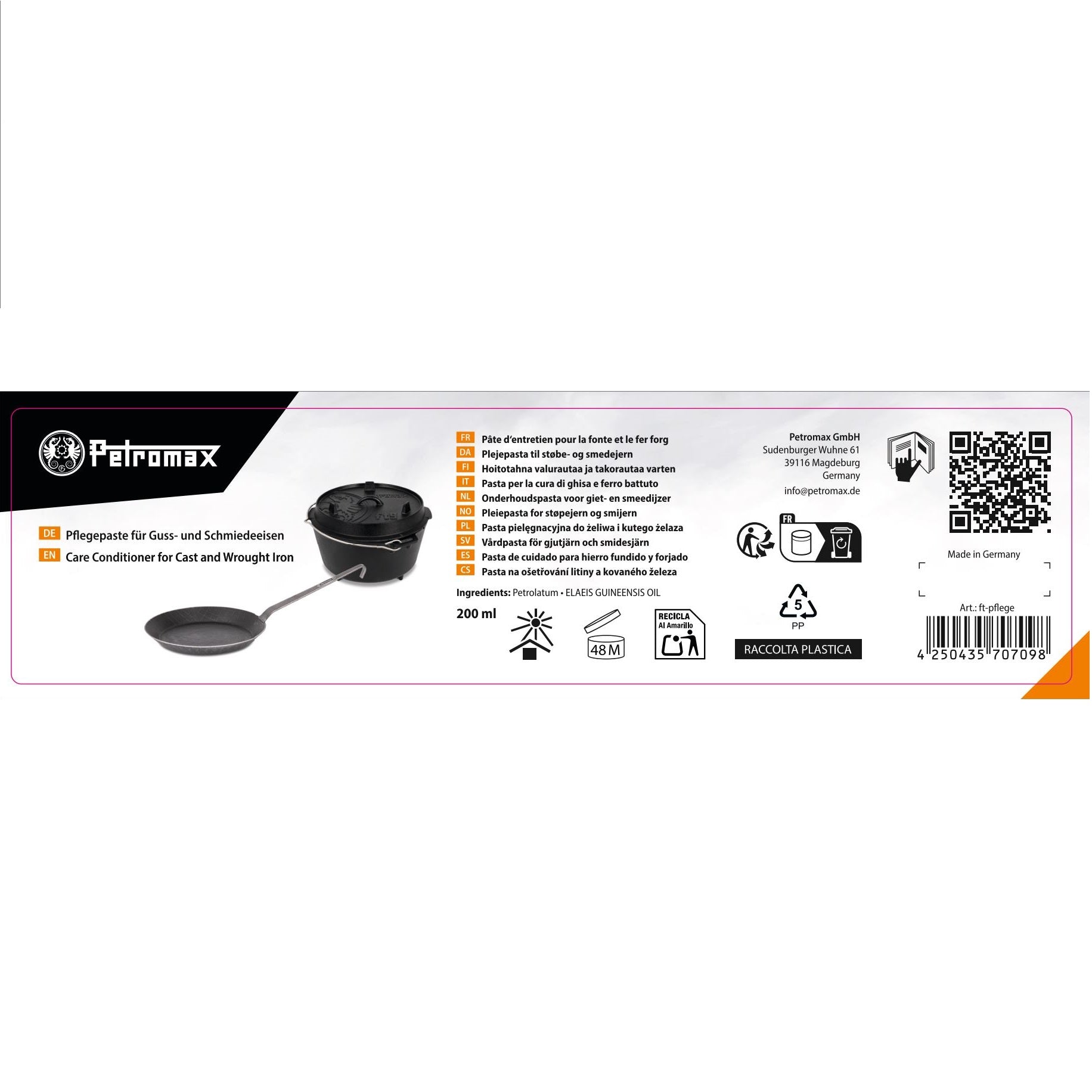 Petromax Onderhoudswax voor Giet- en Smeedijzer Petromax