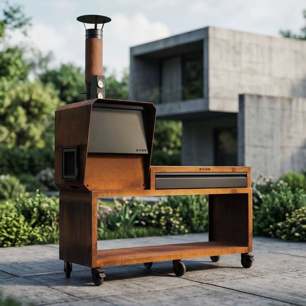 OVUN Mini : Compacte houtgestookte buitenoven | Bak, grill, rook & kook buiten OVUN
