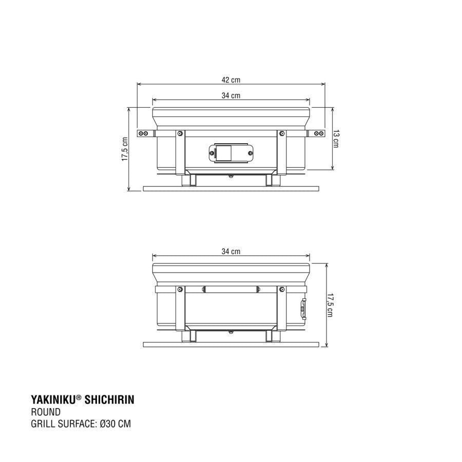 YAKINIKU Shichirin Round keramiek rvs Yakiniku