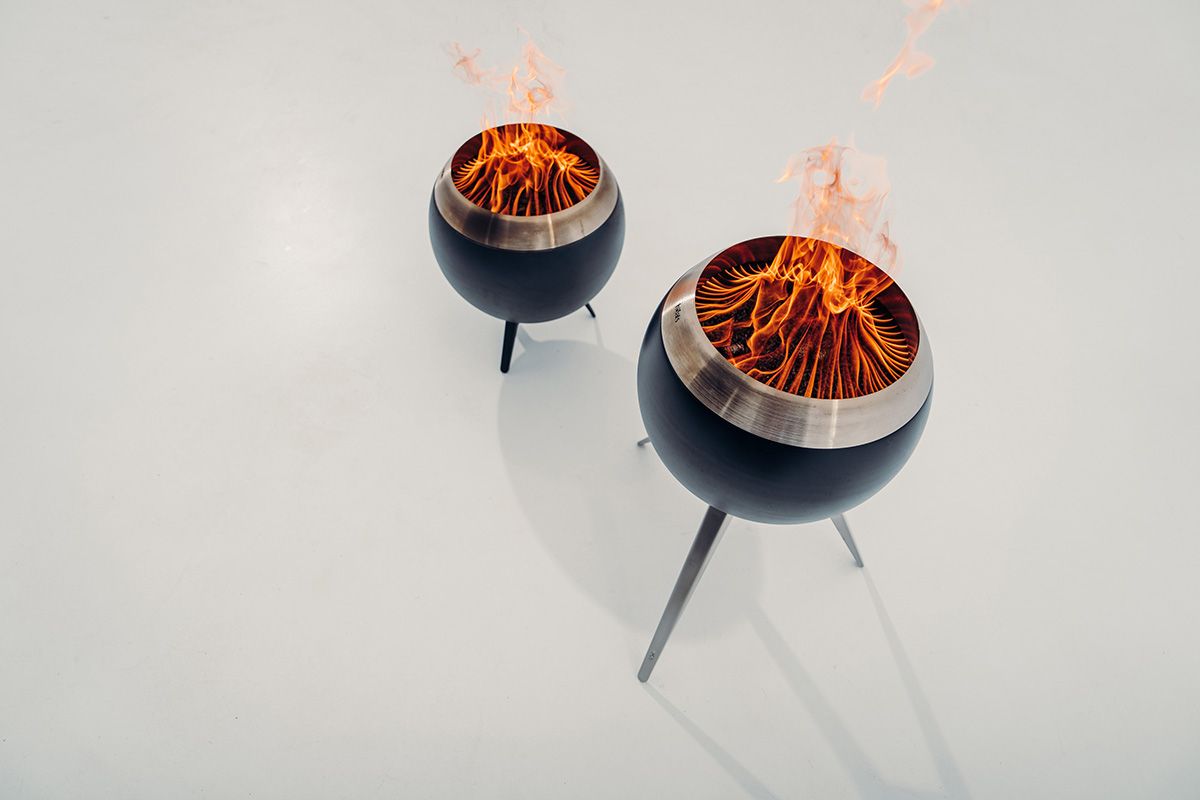 MOON 45 Vuurkorf Hoog & Laag – Rookvrij Design in Zwart of Zilver Höfats