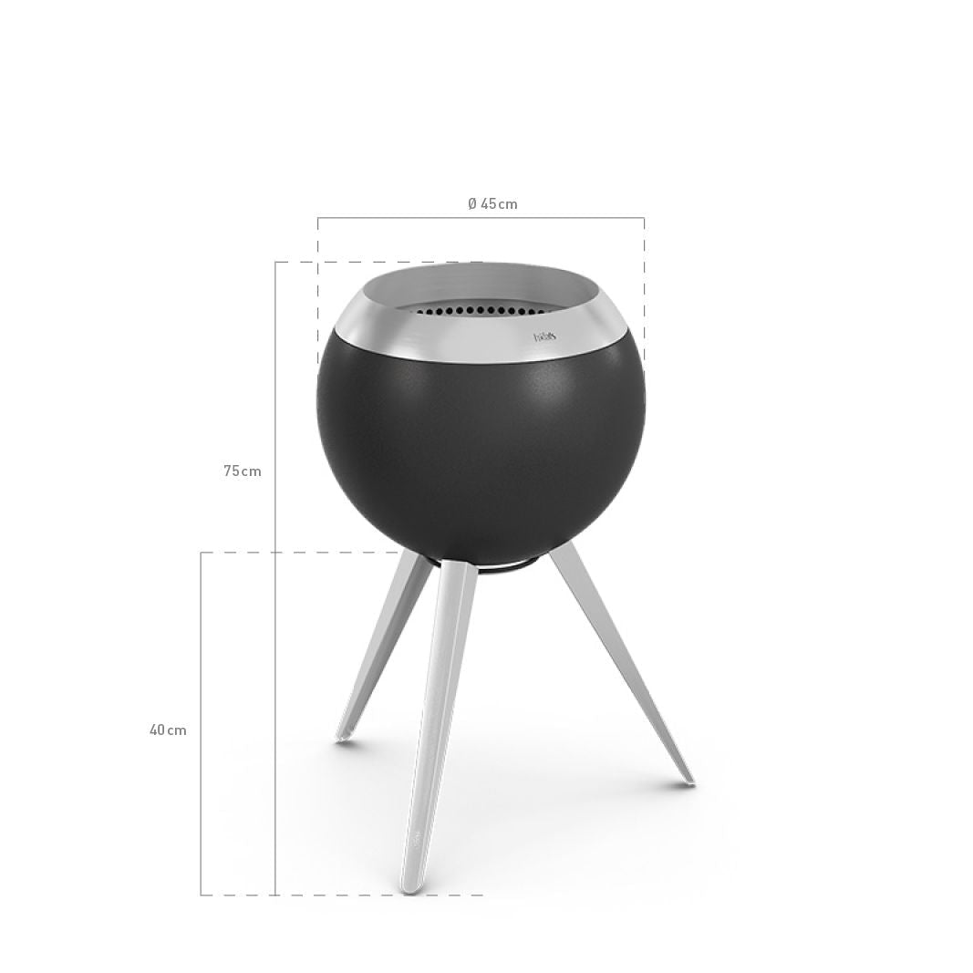 MOON 45 Vuurkorf Hoog & Laag – Rookvrij Design in Zwart of Zilver Höfats