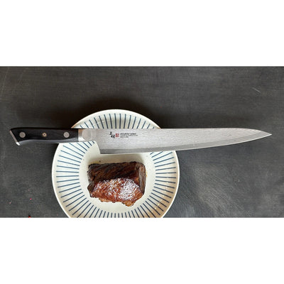 Mcusta Slicer VG-10 Black Damascus 270mm Mes Braainest