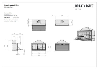 Braaimaster Build In Duo Black RVS Braaimaster
