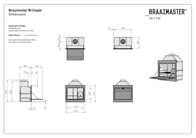 Braaimaster Build In Single Black RVS Braaimaster