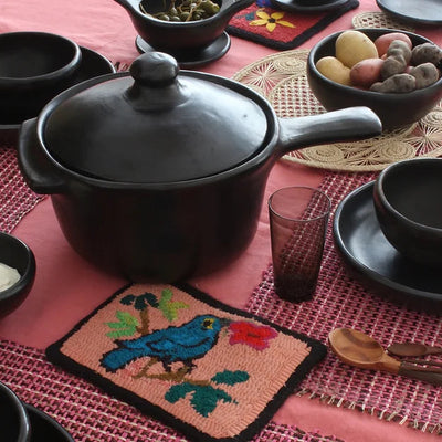 Casserole with handle Black Pottery