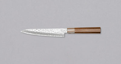 Compact Japans keukenmes Kotetsu Petty VG-10 Damascus 150mm Braainest