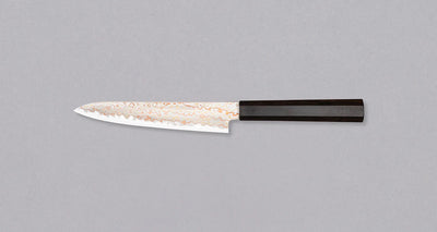Design Japans Keukenmes 150mm - Hayabusa Petty Aogami #2 Rainbow Damascus Braainest