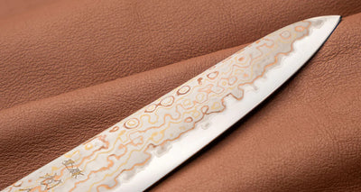 Design Japans Keukenmes 150mm - Hayabusa Petty Aogami #2 Rainbow Damascus Braainest