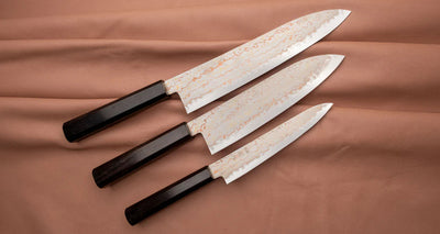 Design Japans Keukenmes 150mm - Hayabusa Petty Aogami #2 Rainbow Damascus Braainest