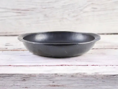 Flat Oval Oven Dish Black Pottery