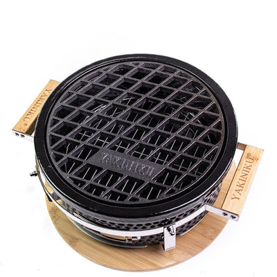 YAKINIKU Shichirin Round checkered grid, cast iron Yakiniku