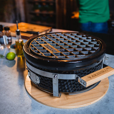 YAKINIKU Shichirin Round checkered grid, cast iron Yakiniku
