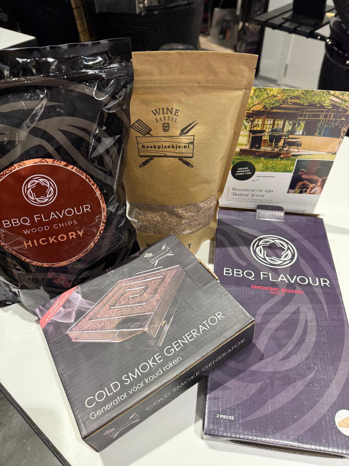 BBQ Roker Startkit Geschenkset – Cold Smoke & Rookhout Braainest