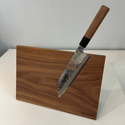 Messenhouder tafel model - Notelaarhout 32 x 9 x 19cm Braainest
