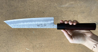 Veelzijdig Japans Hokiyama Kiritsuke Ginsanko 210mm mes Braainest