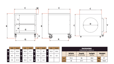 Kamado Large Module Onderstel voor Kamado BBQ Alfa Forni