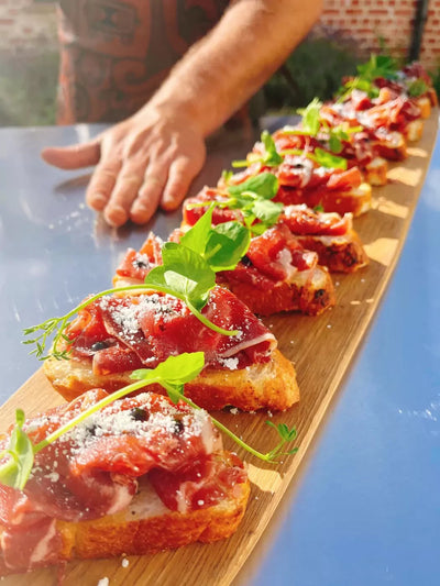 Kastanjehouten tapasplank 50x20cm - handgemaakt Braainest