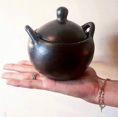 Mini Cooking Pot Black Pottery