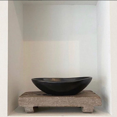 Oval Bowl Black Pottery