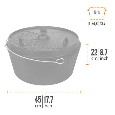 Petromax Dutch Oven kookpot met of zonder pootjes 1L - 16L Petromax